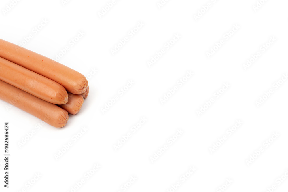Obraz premium Sausage on white background in studio