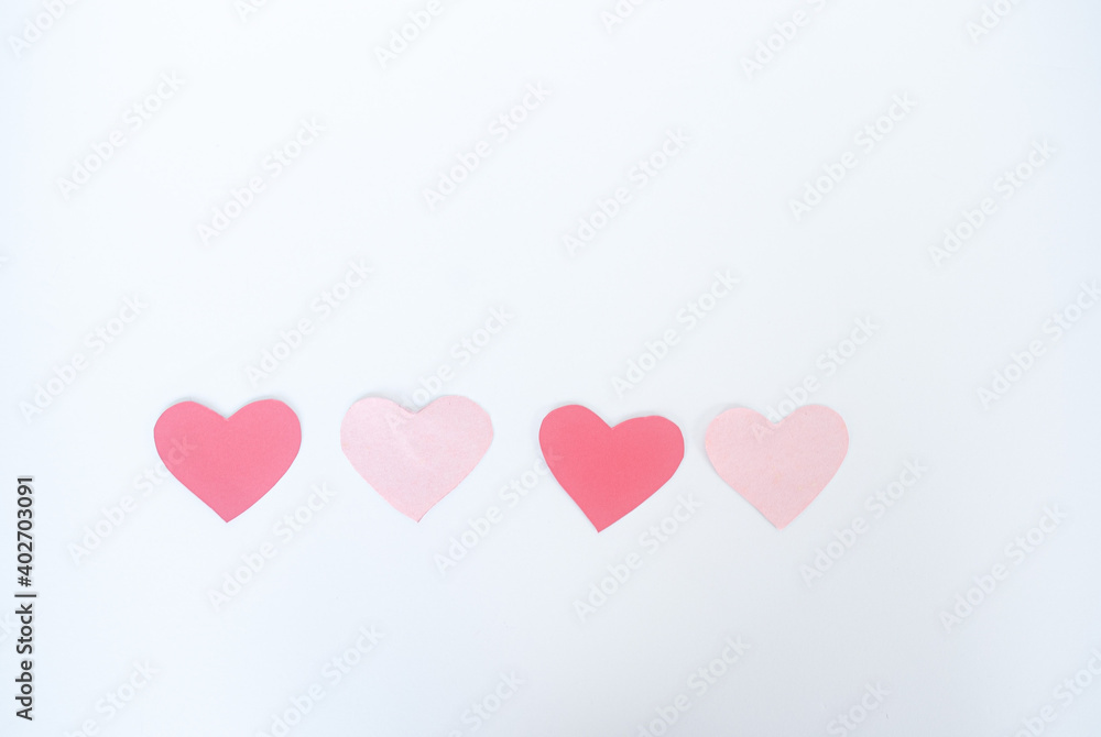 pink heart on a white background