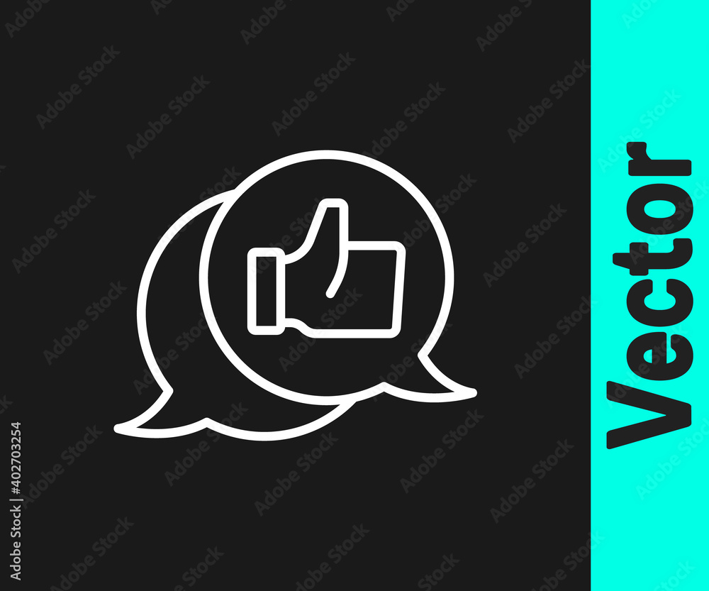 White line Consumer or customer product rating icon isolated on black background. Vector. White line Consumer or customer product rating icon isolated on black background. Vector.