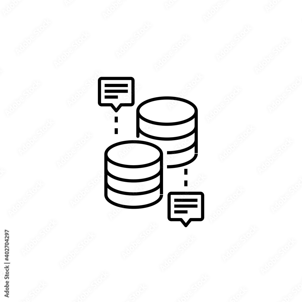 Messaging and chat database icon. Icons for messaging, chat and communication. Vector Messaging and chat database icon. Icons for messaging, chat and communication. Vector