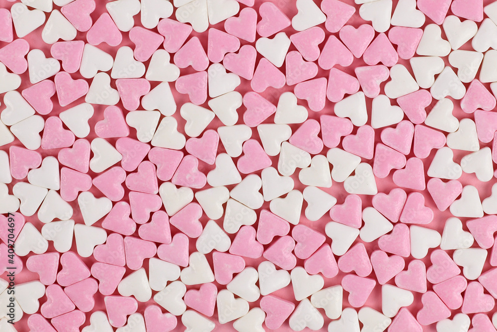 Pink and white heart shaped sugar desser sprinkles Pink and white heart shaped sugar desser sprinkles