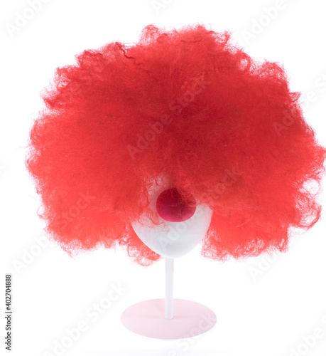 Obraz na płótnie red clown wig isolated on white background