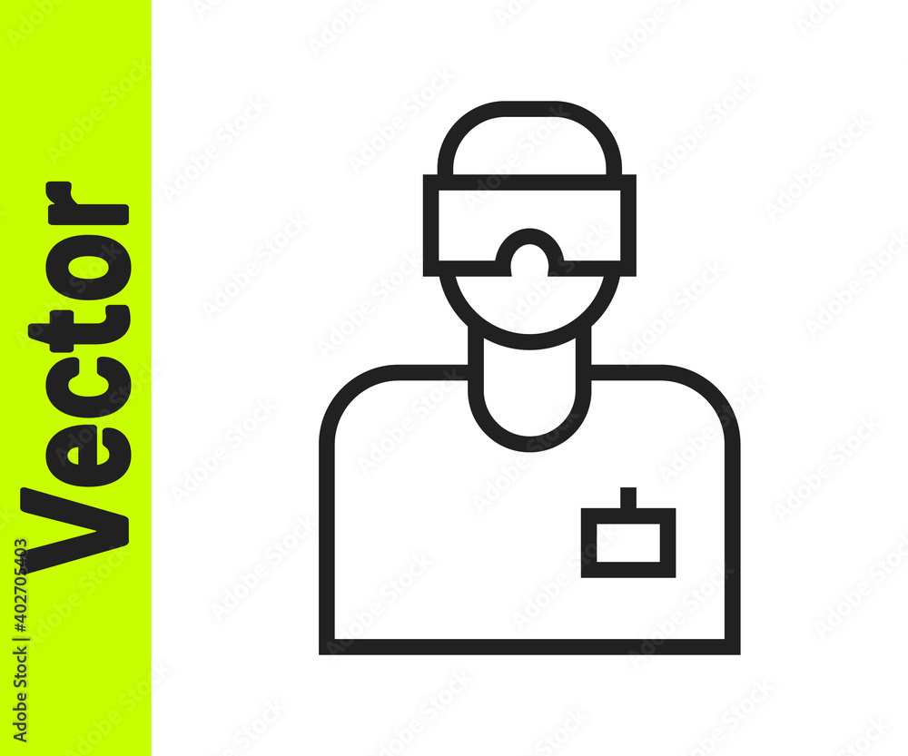 Black line Laboratory assistant icon isolated on white background. Vector. Black line Laboratory assistant icon isolated on white background. Vector.