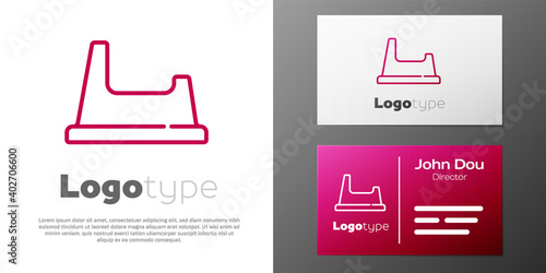 Logotype line Baby potty icon isolated on white background. Chamber pot. Logo design template element. Vector.