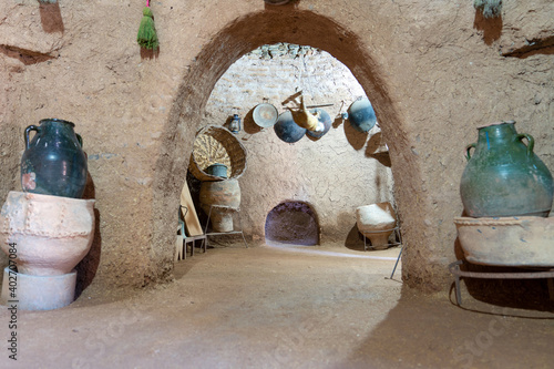 Sanli Urfa, Turkey- September 12 2020: Interior view Harran houses photo