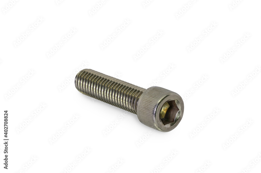 Screw bolts, hexagon hexhead bolt screw thread isolated on white background with clipping path. Screw bolts, hexagon hexhead bolt screw thread isolated on white background with clipping path.
