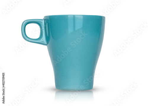 Blue mug isolated on white background