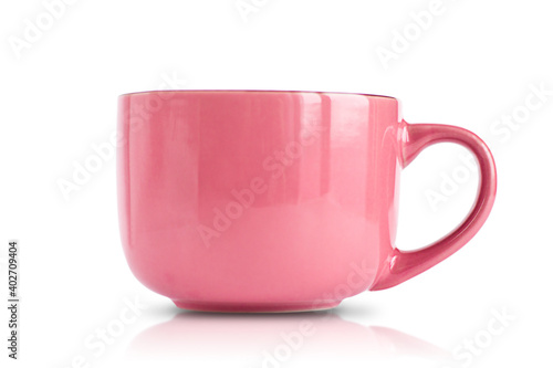 Red mug isolated on white background