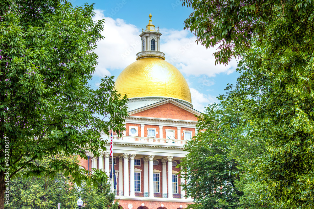 The Massachusetts State House on the Freedom Trail Boston Massachusetts USA