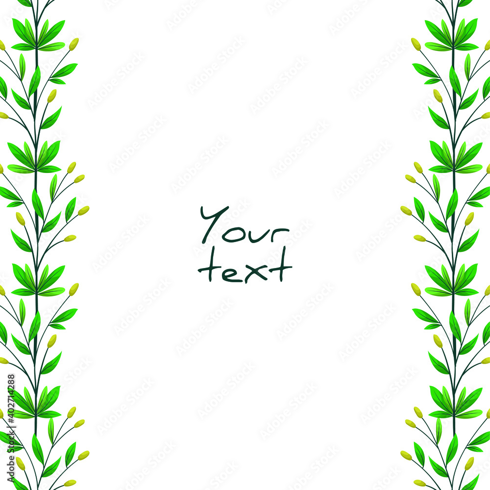 Vertical floral borders for greeting cards, packaging, invitations, posters, banners.