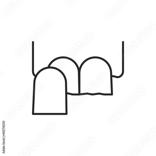 Dental veneers color line icon. Pictogram for web page, mobile app, promo.