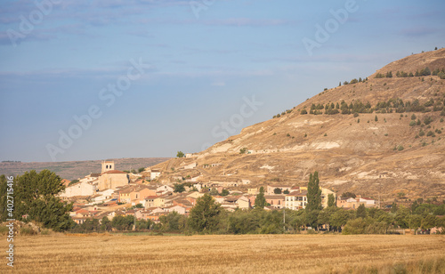 a view of Castrojeriz village in summer, province of Burgos, Castile and Leon, Spain