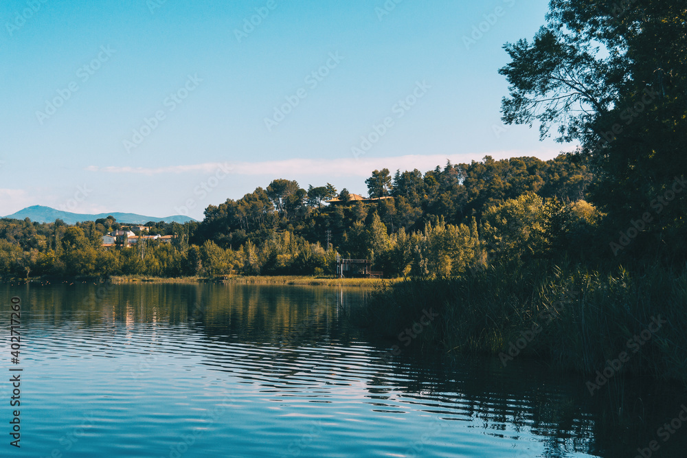 View of Banyoles Lake, in Gerona (Catalonia, Spain) View of Banyoles Lake, in Gerona (Catalonia, Spain)