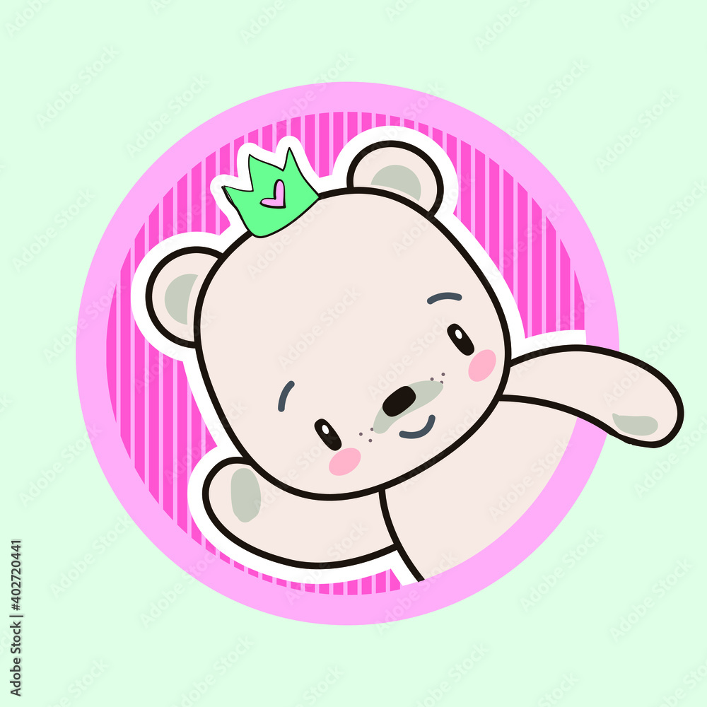 sticker with a drawn little bear sticker with a drawn little bear