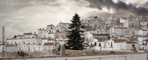 Panoramic view of Monte Sant'Angelo, Puglia, Italy