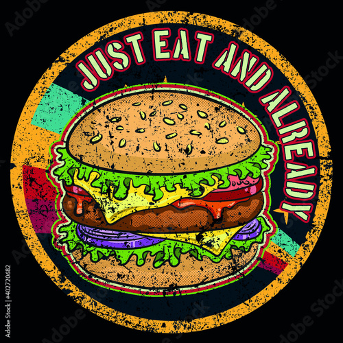 Hamburguesa vector design created for t-shirt printing