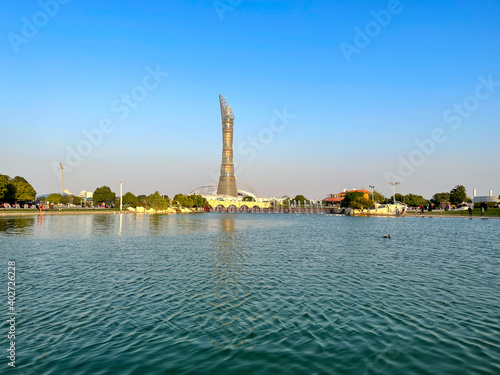 Slika na platnu Lake Aspire Zone Park in Qatar