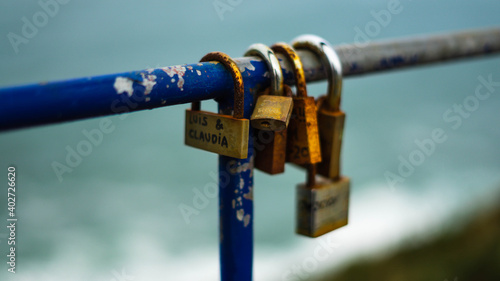 love padlocks near the sea