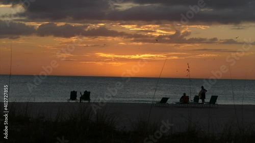 People at Beach watching sunset