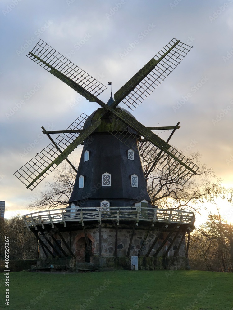 Europe Medieval Wind Mill in Malmo Sweden