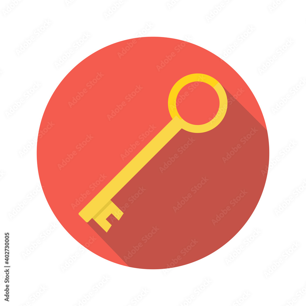 Golden key flat icon. Vector illustration. Golden key flat icon. Vector illustration.