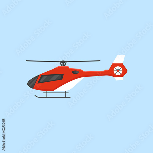 Helicopter isolated. Vector illustration.