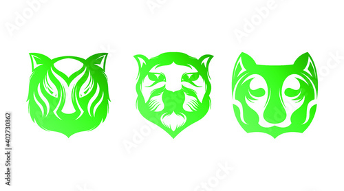 Simple Tiger Logo Concept Vector. Silhouette Tiger Logo Template Vector.