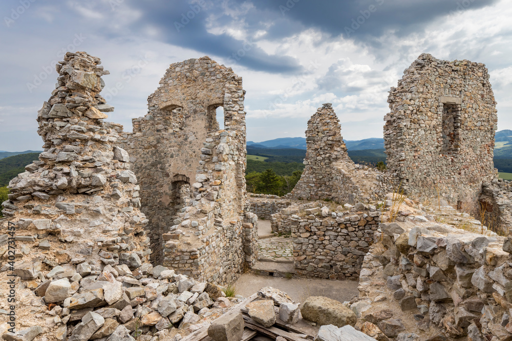 Ruins of Hrusov Castle, Zlate Moravce District, Nitra Region, Slovakia