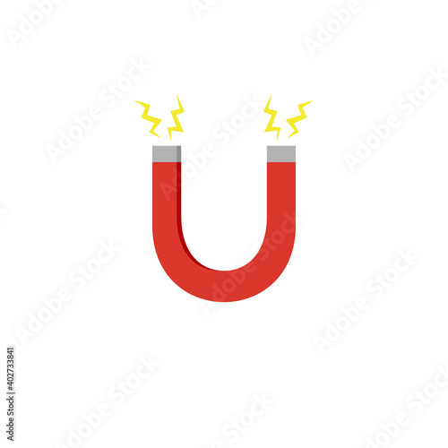 Magnet with magnetic power. Vector illustration.