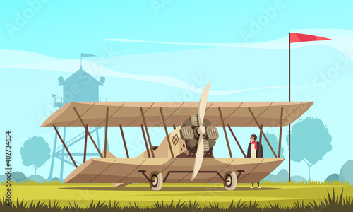 Vintage Airplane Transport Composition