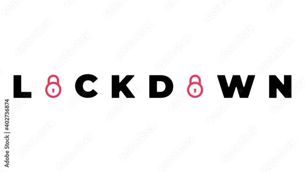lockdown announcement. simple word and lock animation . Animated video with alpha mode . Lockdown. lockdown announcement. simple word and lock animation . Animated video with alpha mode . Lockdown.