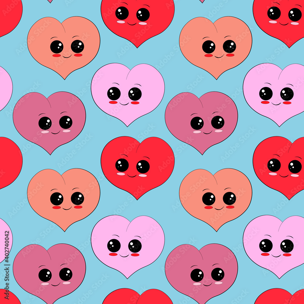 Seamless vector pattern with cute cartoon Heart Seamless vector pattern with cute cartoon Heart