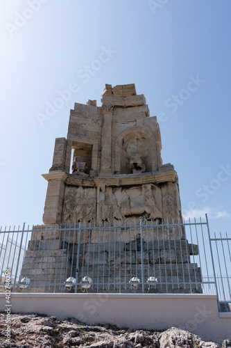 The Philopappos Monument, ancient Greek mausoleum and monument dedicated to Gaius Julius Antiochus Epiphanes Philopappos photo