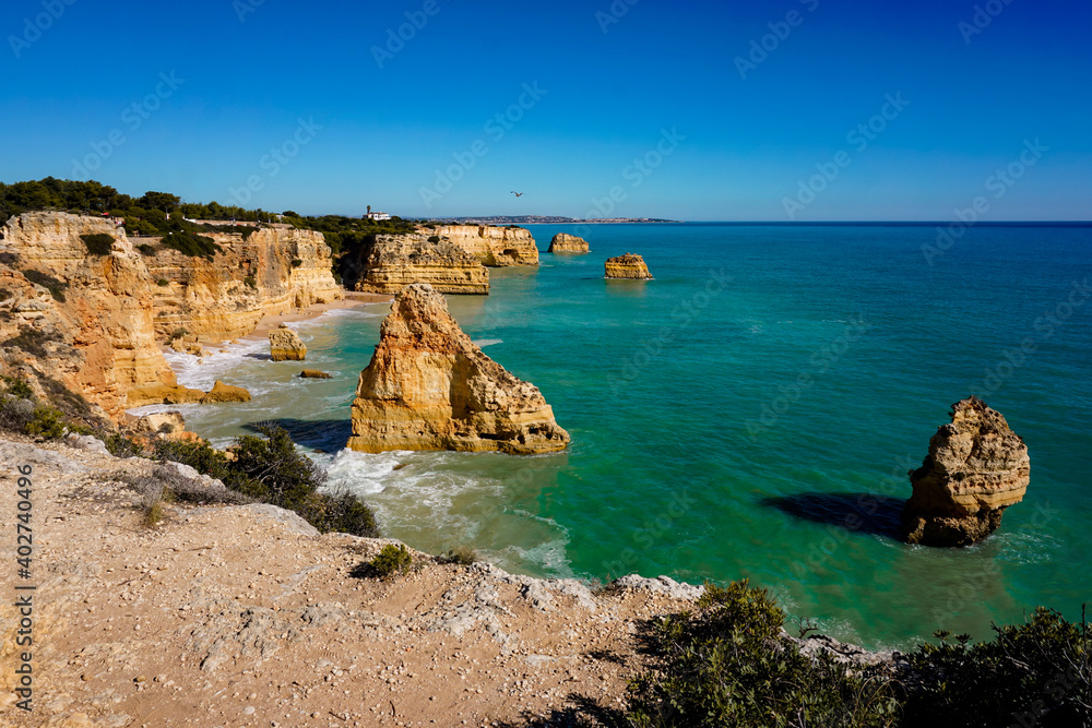 Coast of the sea in Algarve, Portugal Coast of the sea in Algarve, Portugal