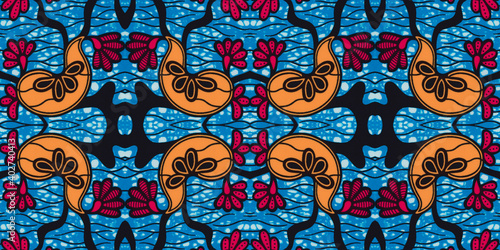 Colored African fabric – Seamless and textured pattern, cotton, photo 