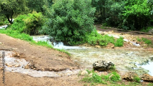 A small stream in the mountains 4K photo