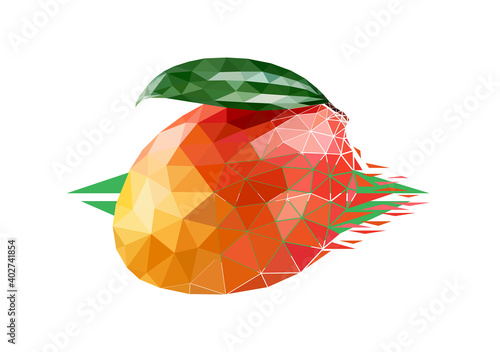 Vector mango in low poly style