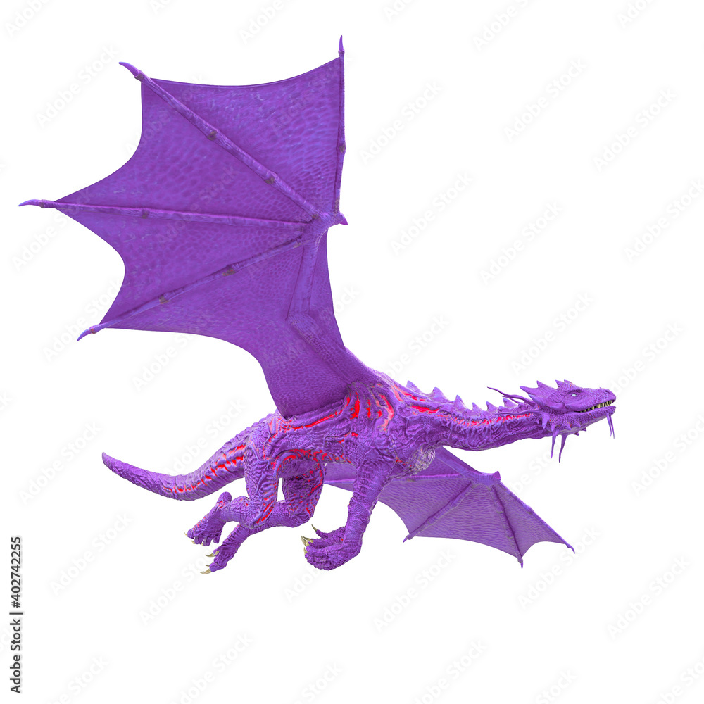 Fototapeta premium master dragon is flying on white background
