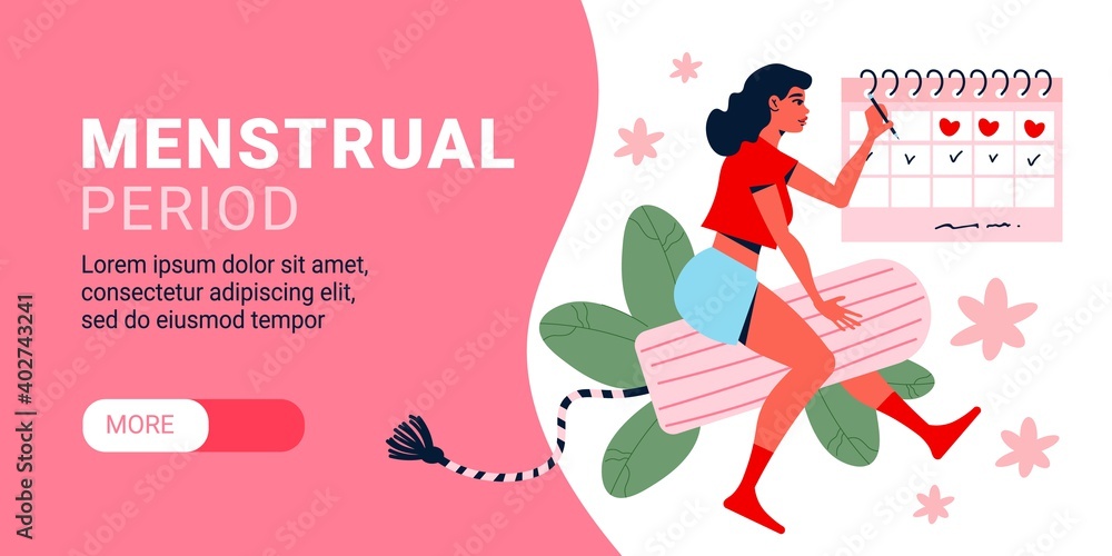 Menstrual Period Horizontal Banner Menstrual Period Horizontal Banner