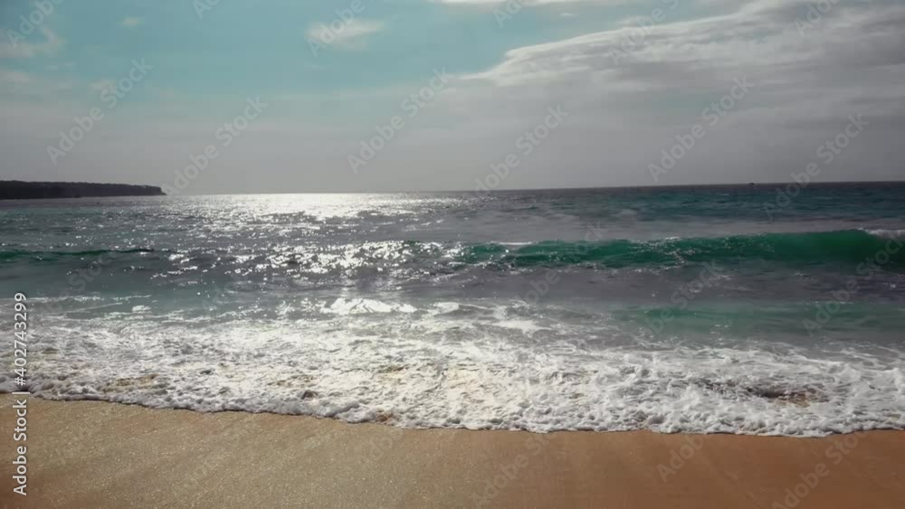 Fly over the beach with stunning ocean views Fly over the beach with stunning ocean views
