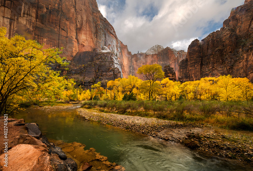 Clearing Snow Storm Zion National Park