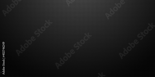 Black background Modern dark abstract seamless texture Perforated sheet metal