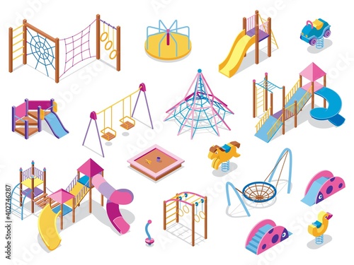 Playground Equipment Isometric Collection