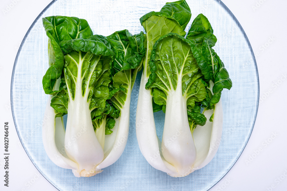 Young white bok choy or bak choi Chinese cabbage Young white bok choy or bak choi Chinese cabbage