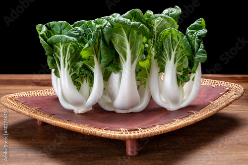 Young white bok choy or bak choi Chinese cabbage