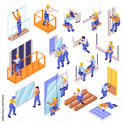 Structural Ironworker Icons Ser