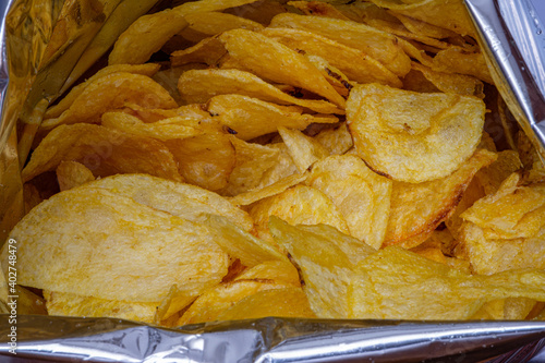 Chips in aluminum paper bag