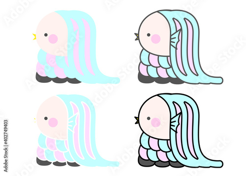 Illustration of Amabie, the holy monster of Japan
