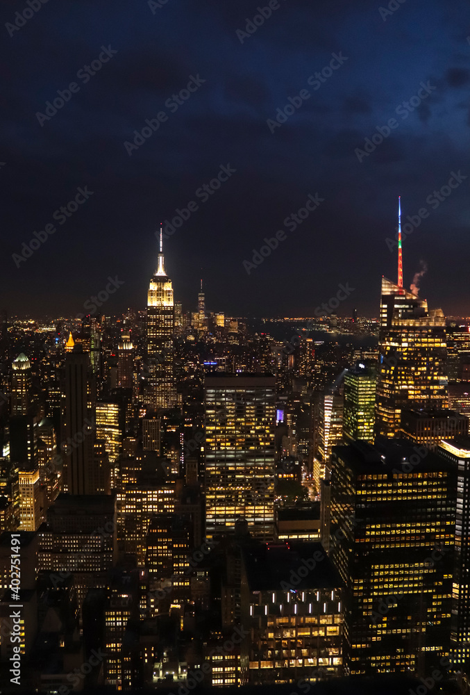 Manhattan night view. New York