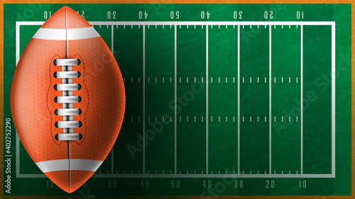 American football field in top view